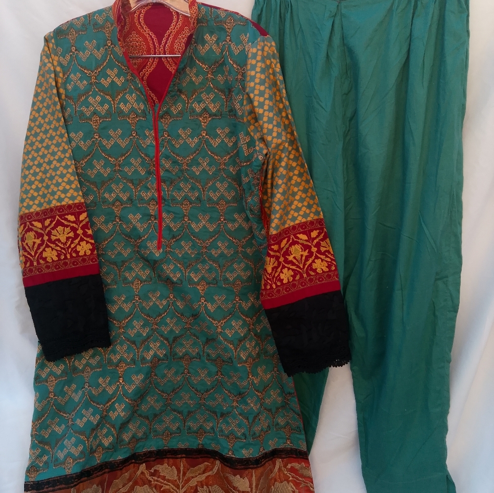 Salwar Kameez Kurta Anakali Pants South Asian Or Pakistani Formal Party Sz Large